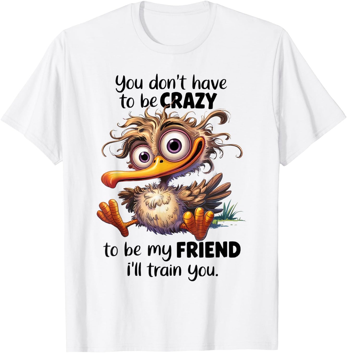 Funny Friend You Don't Have To Be Crazy To Be My Friend T-Shirt - T-Shirt | White
