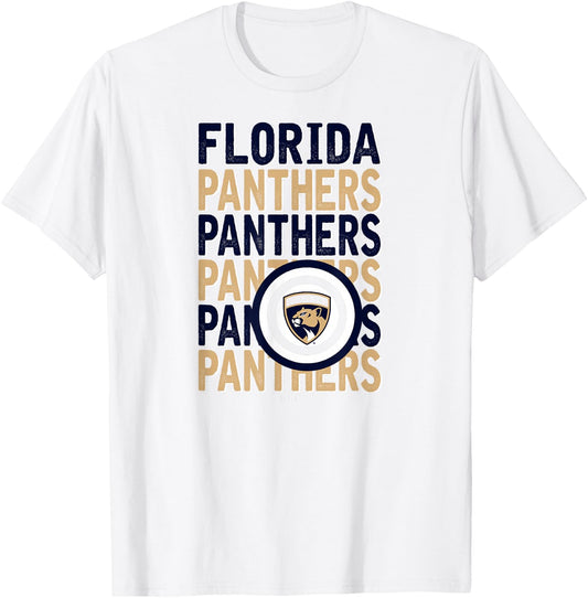 Florida Panthers Repeat Red Officially Licensed T-Shirt - T-Shirt | White
