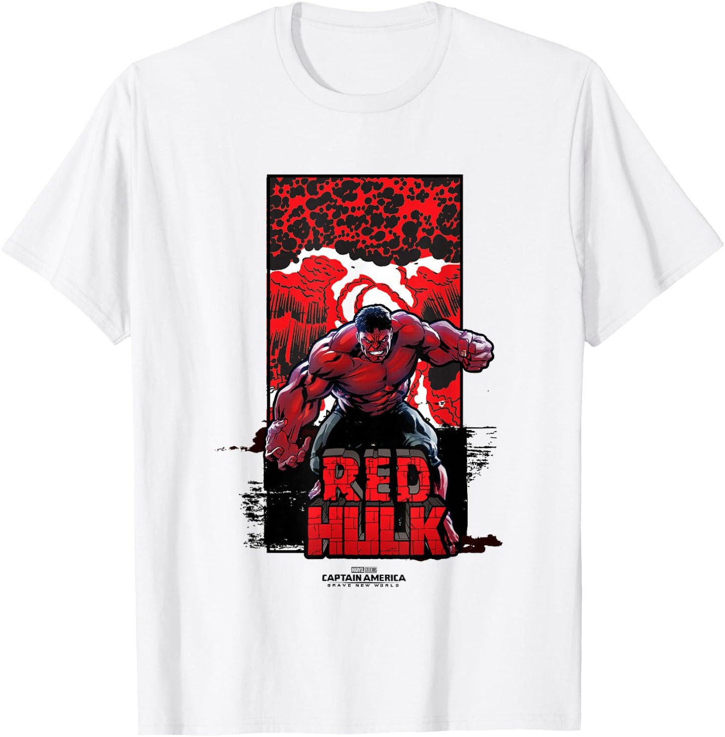 Marvel Captain America: Brave New World Red Hulk Explosion , grey, S T-Shirt - T-Shirt | White