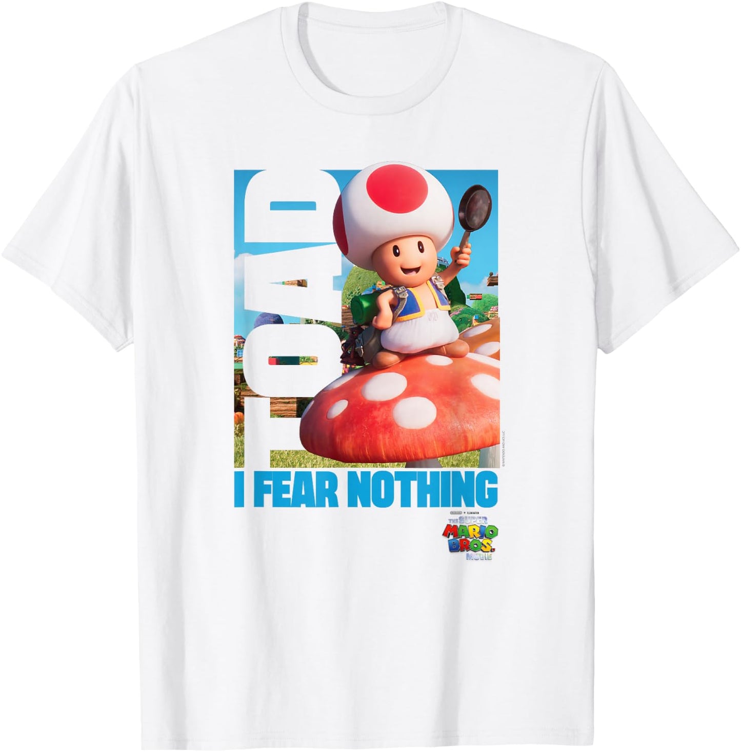 The Super Mario Bros. Movie Toad I Fear Nothing Poster T-Shirt - T-Shirt | White