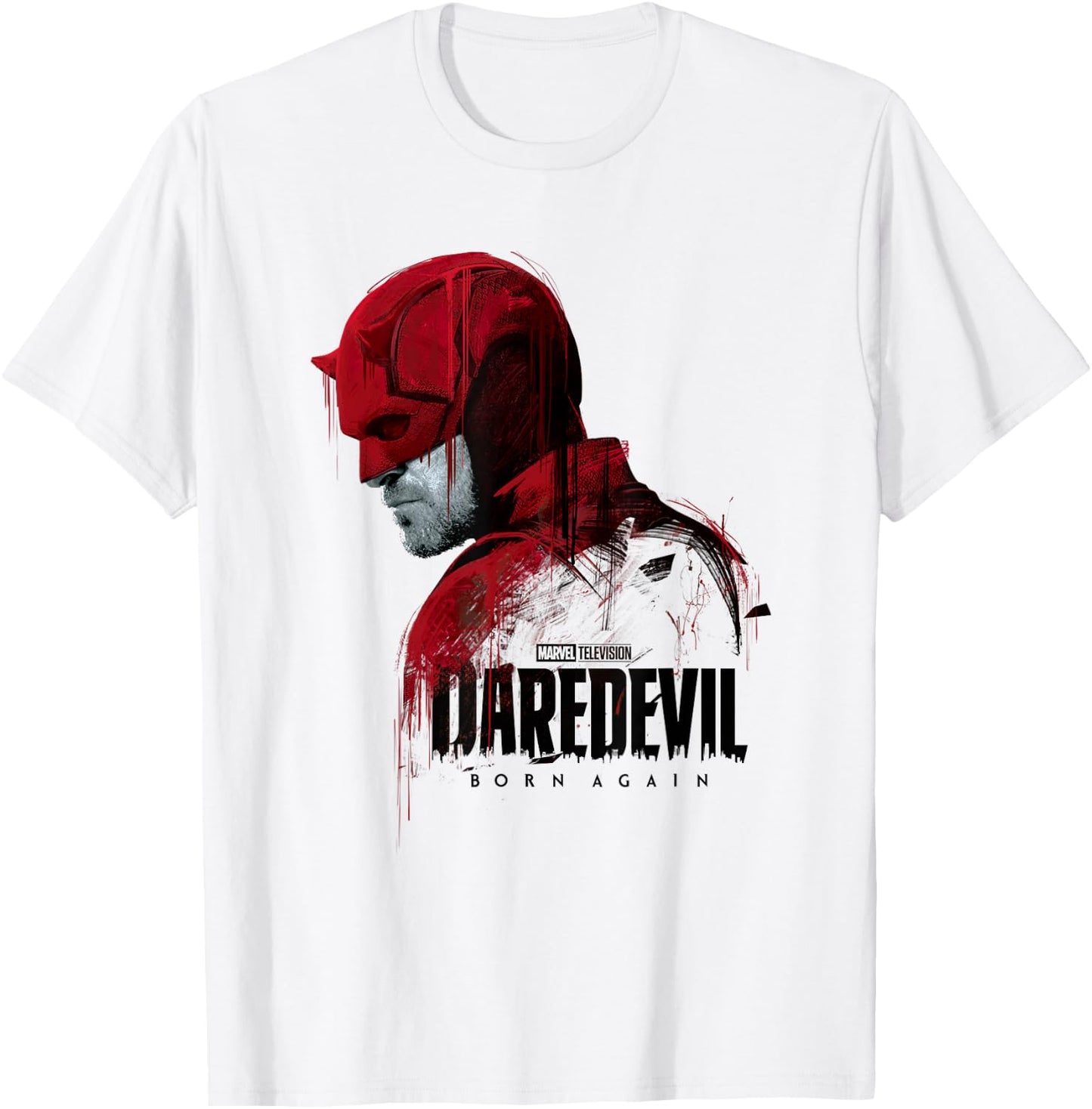 Daredevil Born Again Dripping Side Profile , white, S T-Shirt - T-Shirt | White