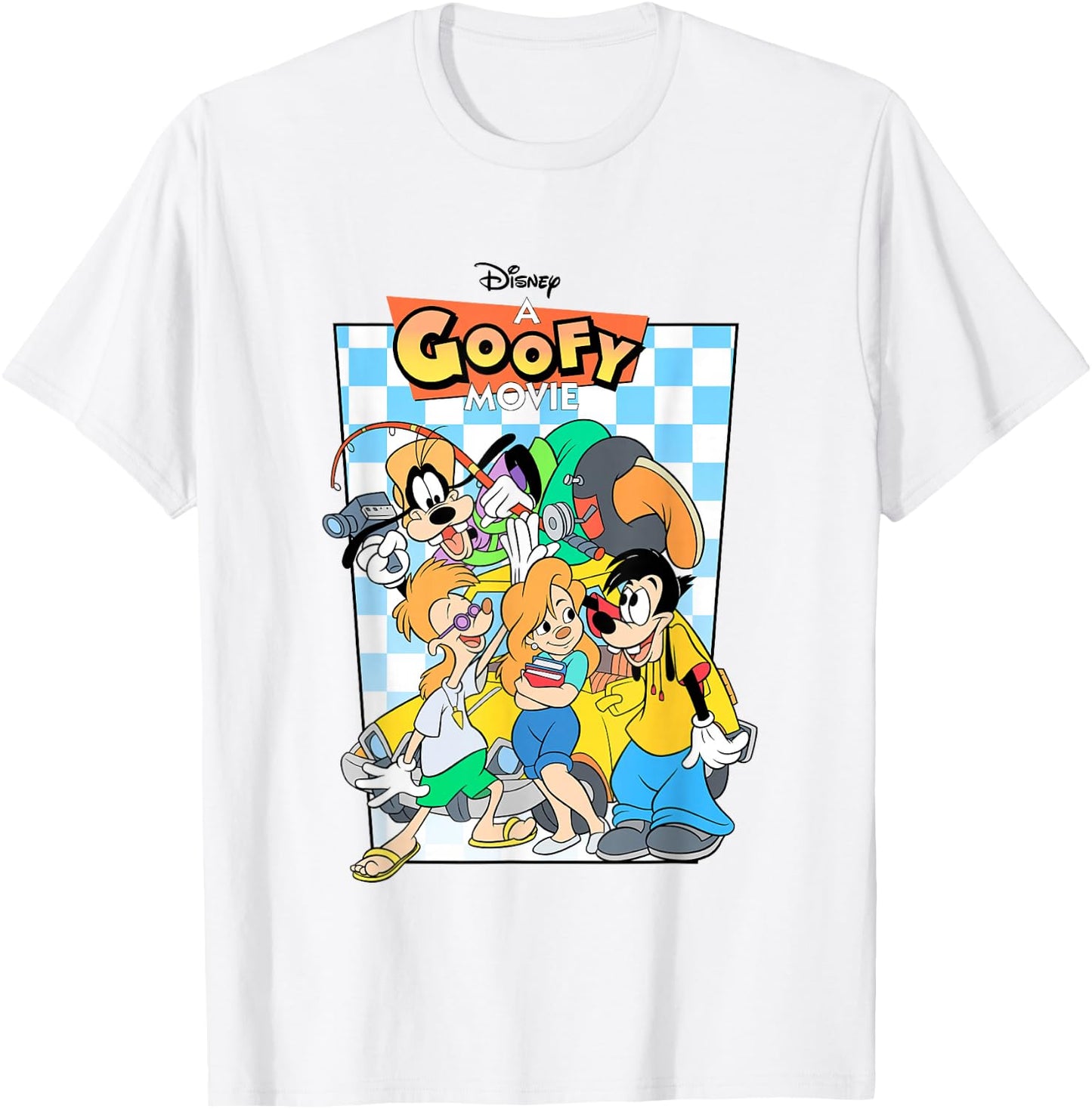 Disney A Goofy Movie Iconic Group Shot Big Chest Poster T-Shirt - T-Shirt | White