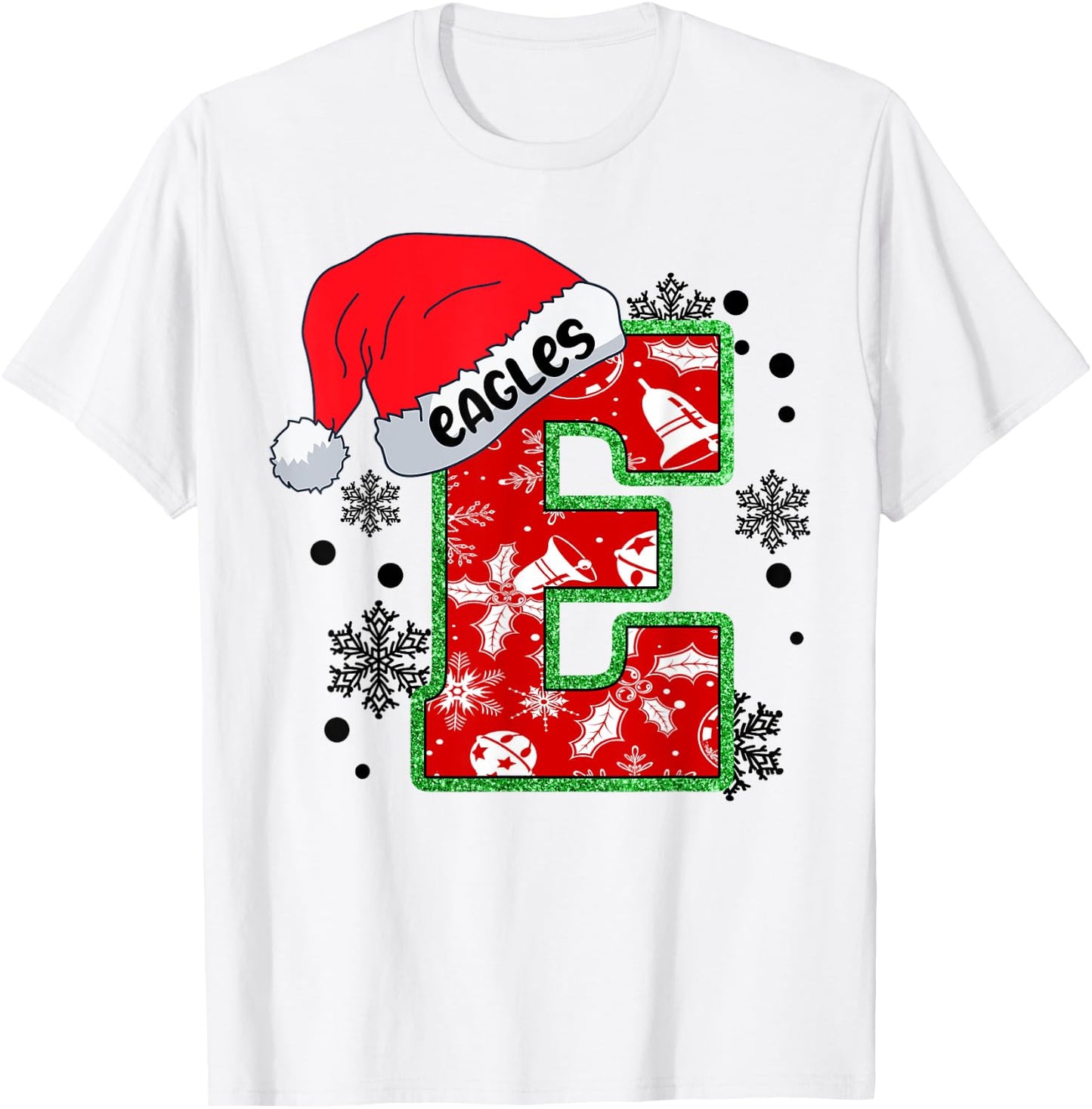 Christmas Mascot Santa Hat Xmas Eagles T-Shirt - T-Shirt | White