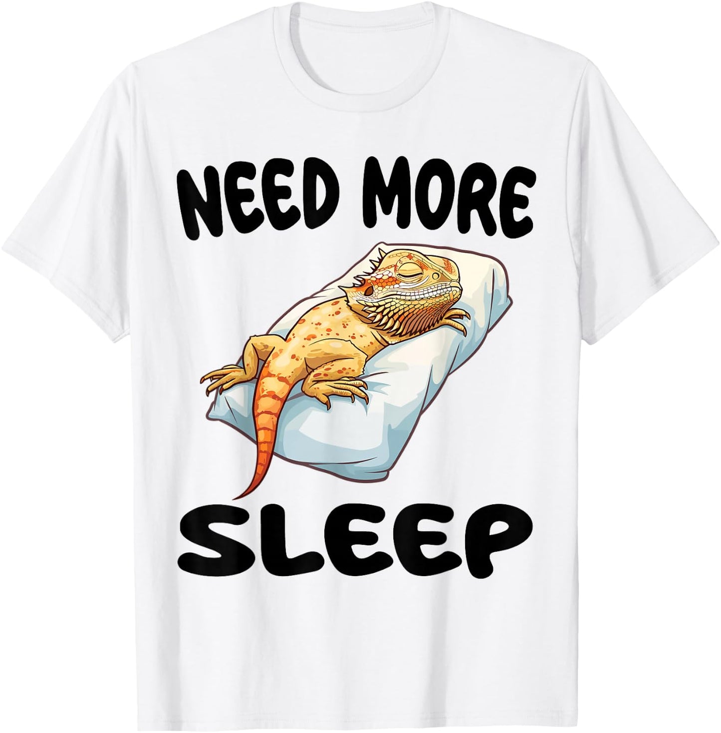 Cute Bearded Dragon Need More Sleep Pajamas Nightgown T-Shirt - T-Shirt | White