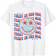 Party In The USA Happy Face Leopard Pattern 4th Of July T-Shirt - T-Shirt | White