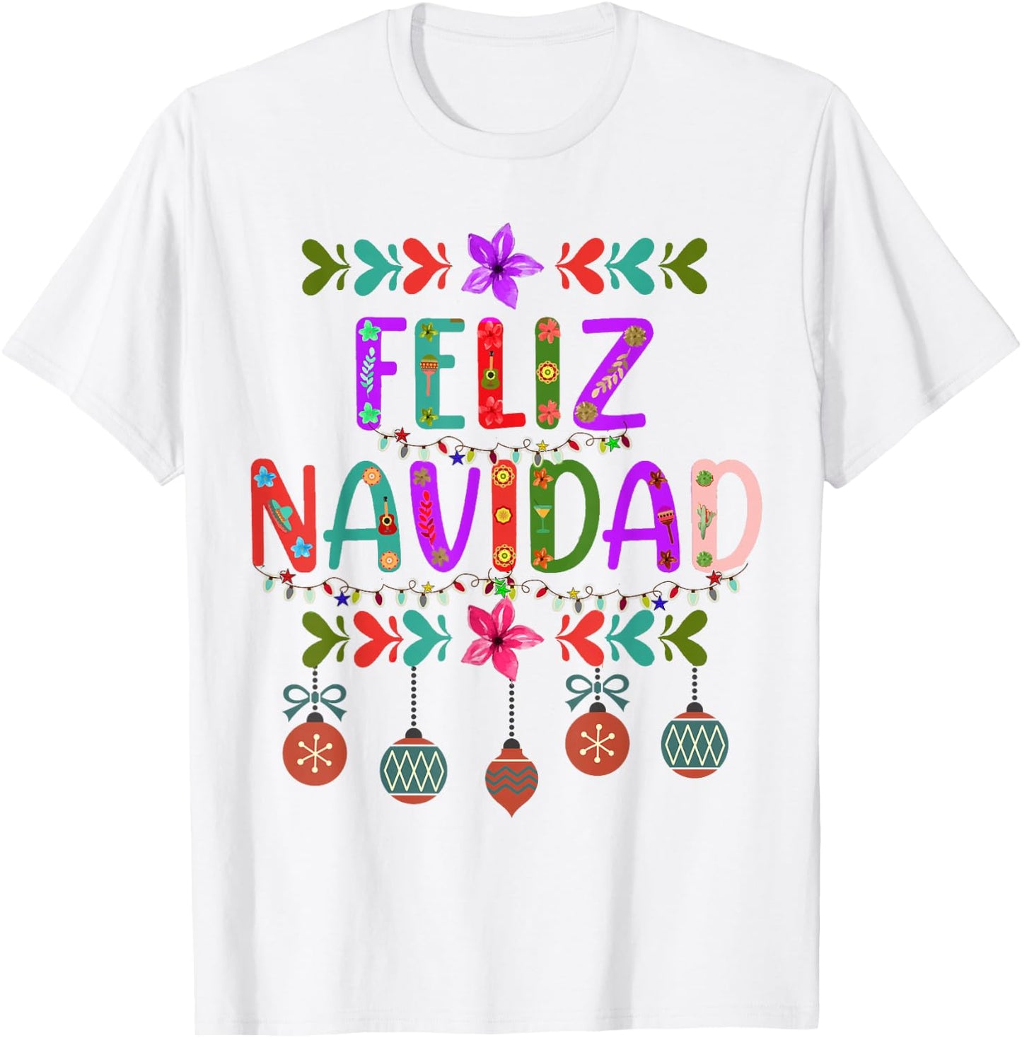 Feliz Navidad Matching Family Spanish Christmas Mexican Xmas T-Shirt - T-Shirt | White