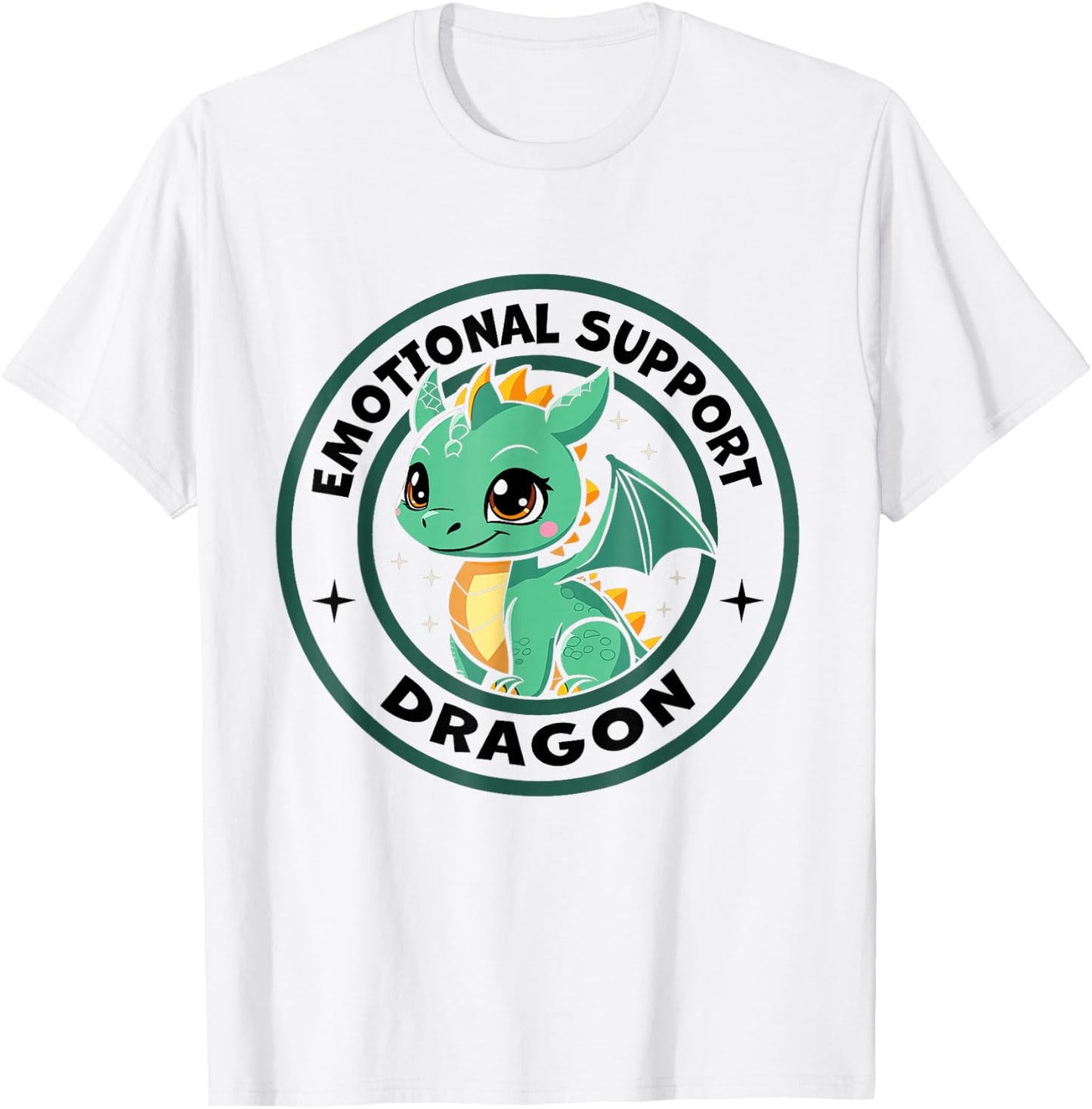 Cute Kawaii Chibi Emotional Support Dragon Men Women Kids T-Shirt - T-Shirt | White