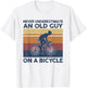 Never Underestimate An Old Guy On A Bicycle Vintage Cycling T-Shirt - T-Shirt | White
