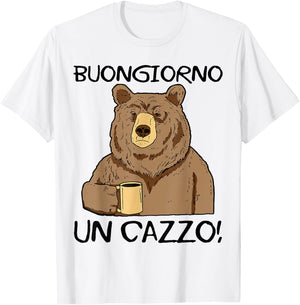 Buongiorno Un Cazzo. Magliette Divertenti. Scritte Ironiche T-Shirt - T-Shirt | White
