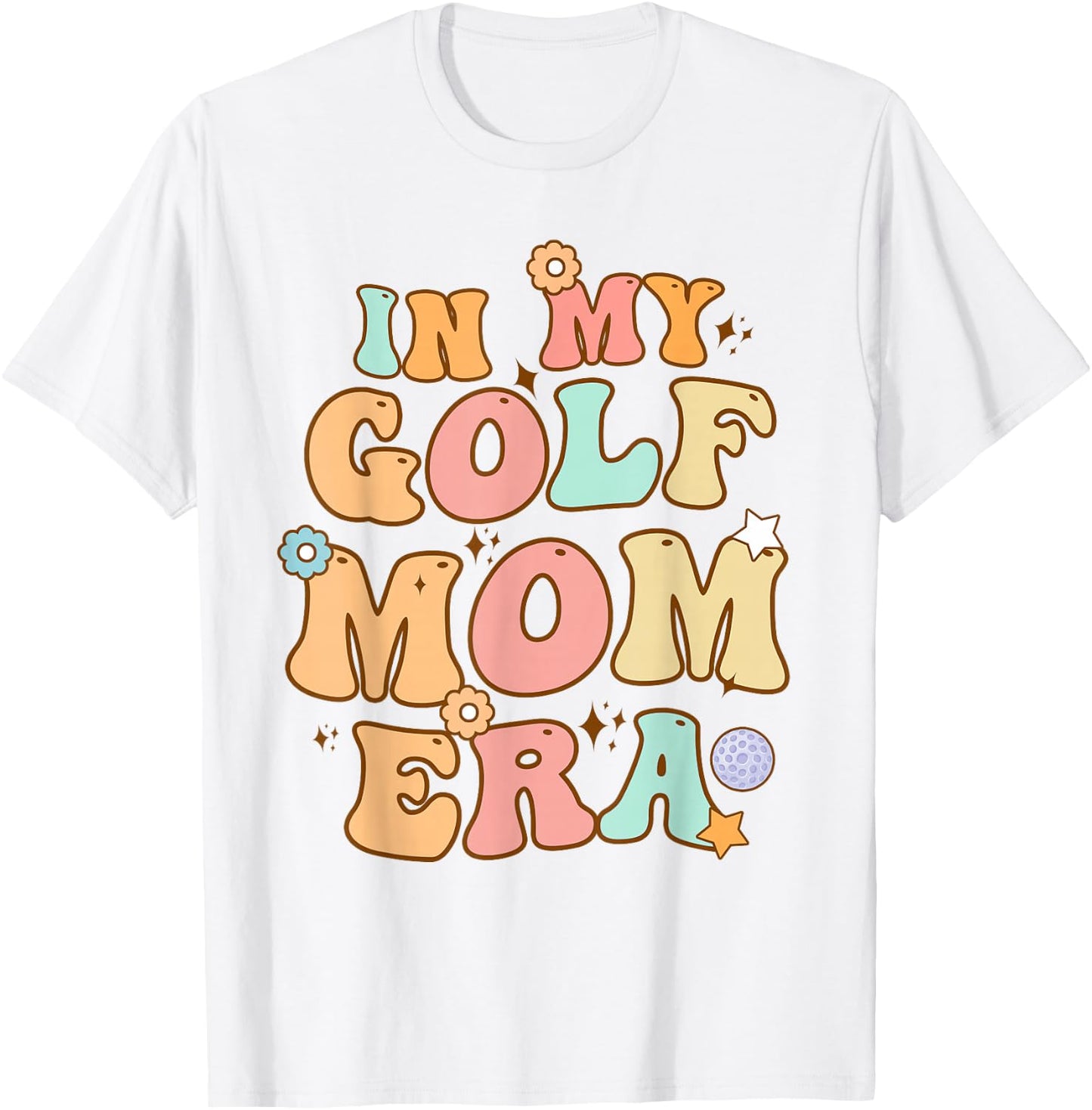Groovy In My Golf Mom Era Retro Funny Mom Mother's Day T-Shirt - T-Shirt | White