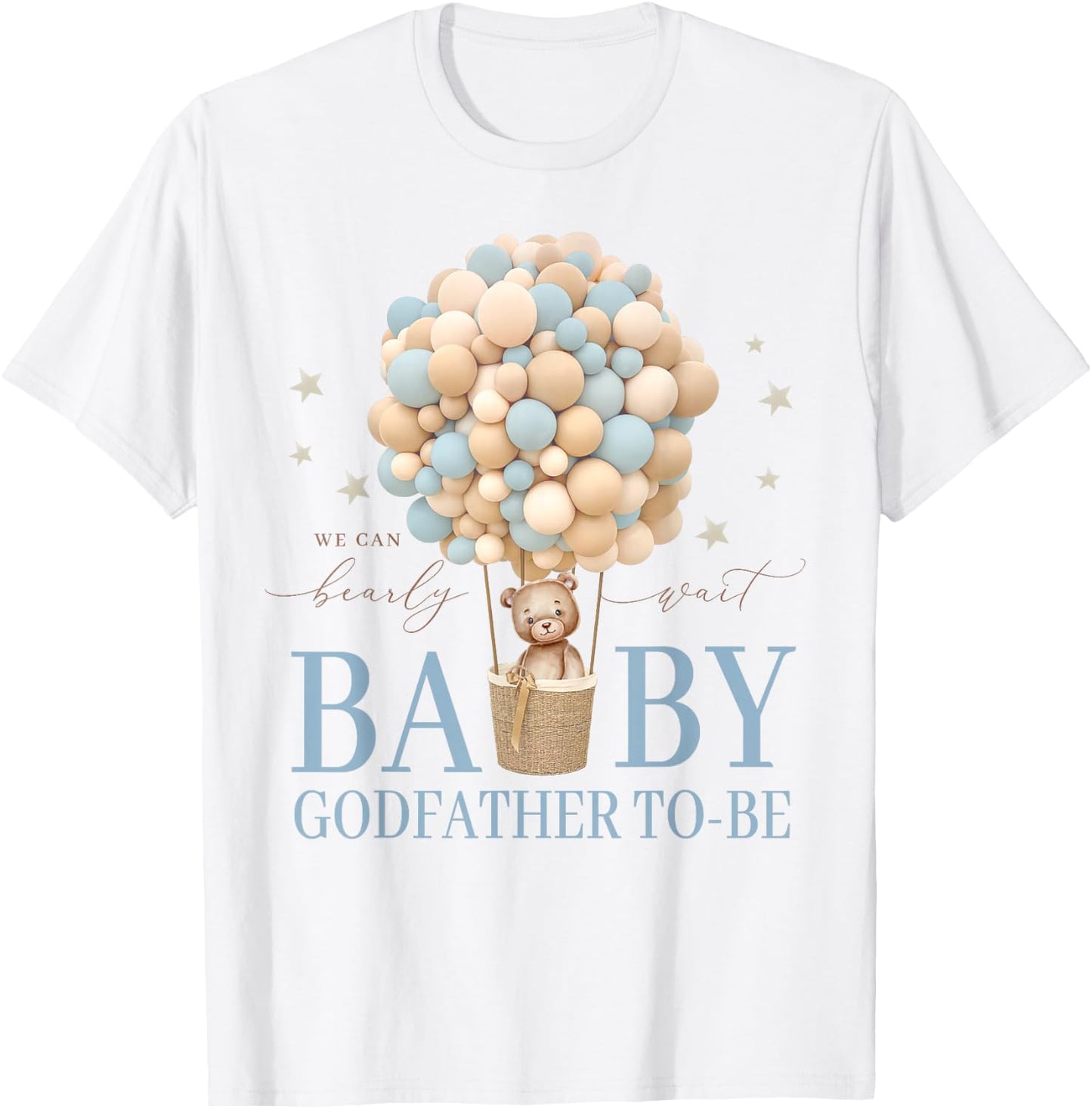 Godfather We Can Bearly Wait Baby Shower Bear Family T-Shirt - T-Shirt | White