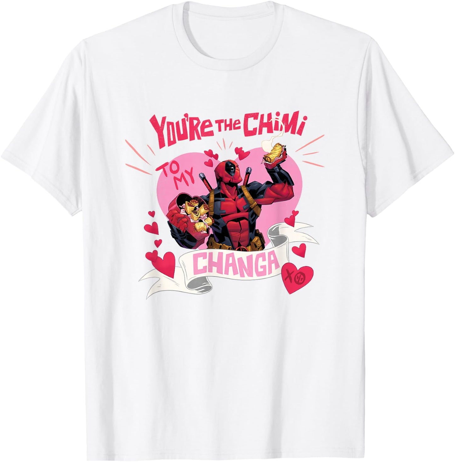 Marvel Deadpool Valentine's Day The Chimi To My Changa Logo T-Shirt - T-Shirt | White