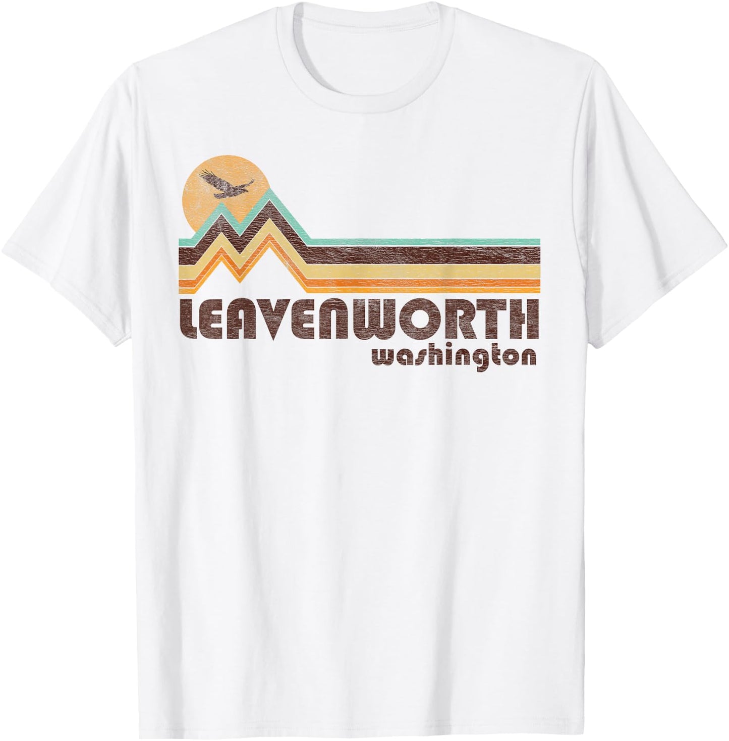 Leavenworth Washington 70s 80s Retro Style Vintage Souvenir T-Shirt - T-Shirt | White
