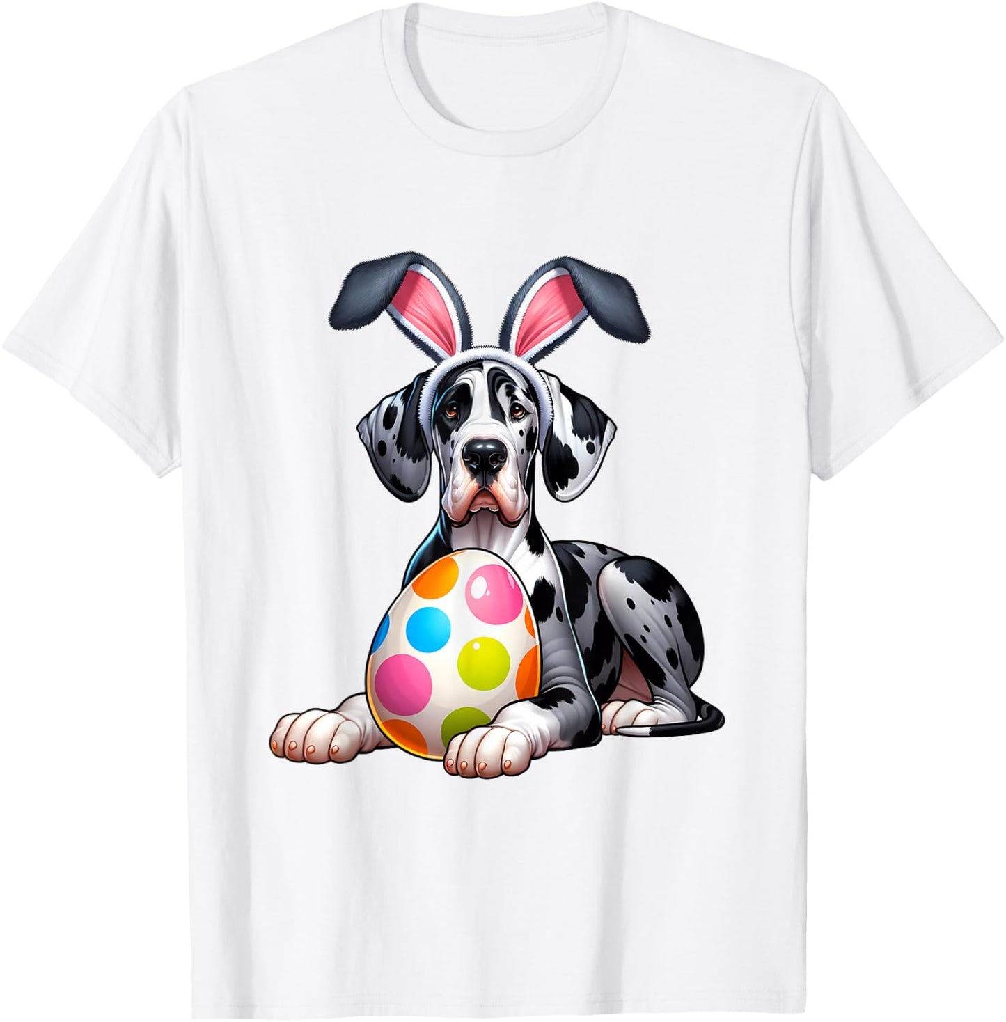 Great Dane Lovers Easter Egg Eggs Bunny Rabbits Rabbit T-Shirt - T-Shirt | White