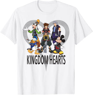 Disney Kingdom Hearts Group Shot Symbol T-Shirt - T-Shirt | White