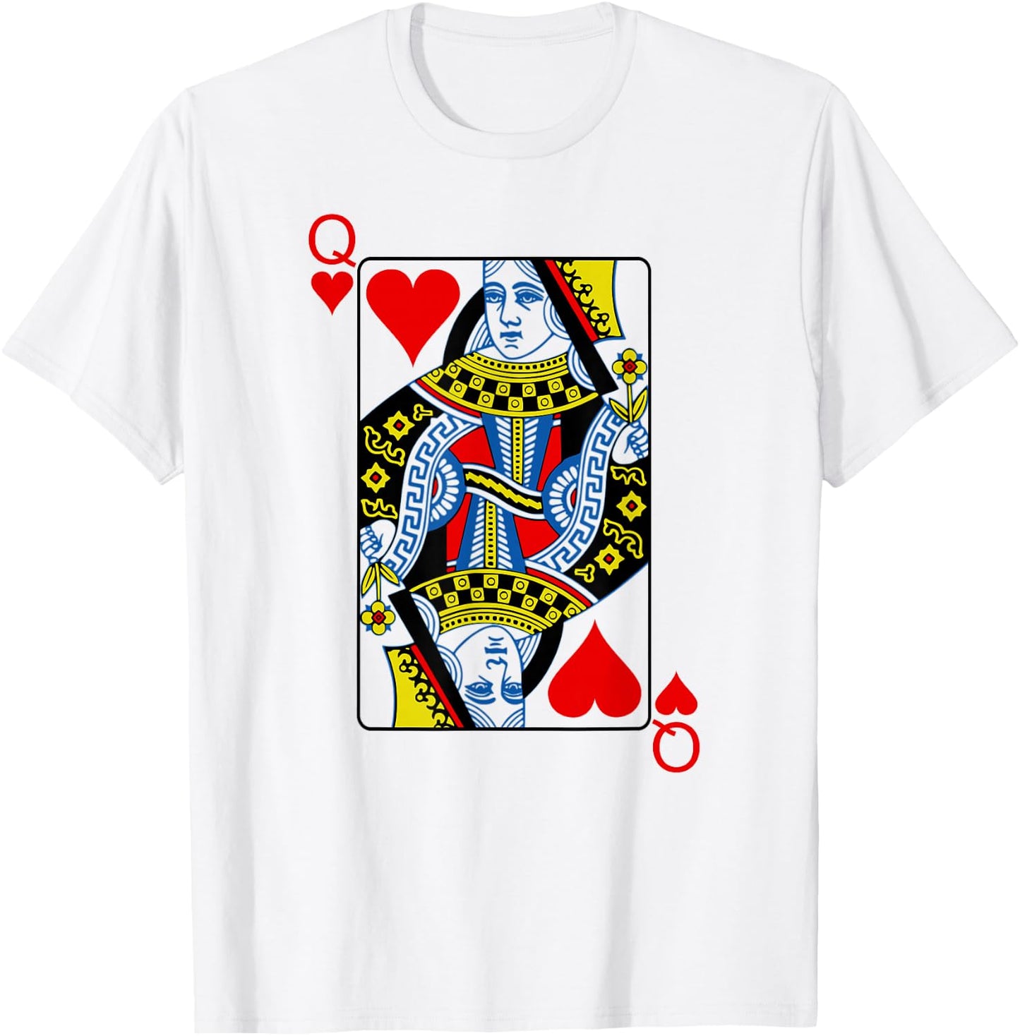 Playing Card Queen Of Hearts I Heart Lady , White, s T-Shirt - T-Shirt | White