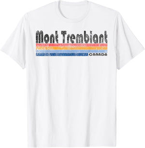 Vintage 1980s Style Mont Tremblant Canada T-Shirt - T-Shirt | White