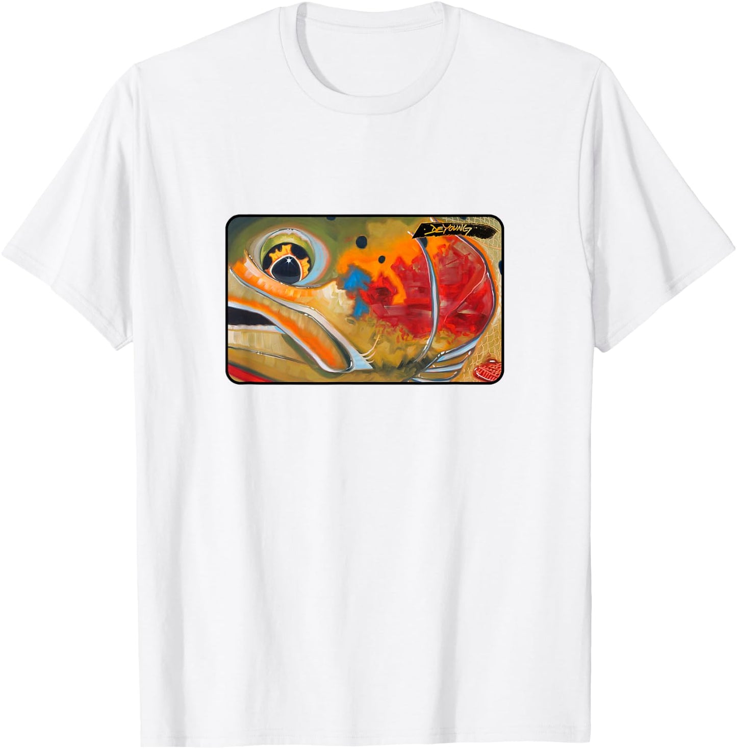 Cutthroat Yellowstone Fly Fishing Derek DeYoung T-Shirt - T-Shirt | White