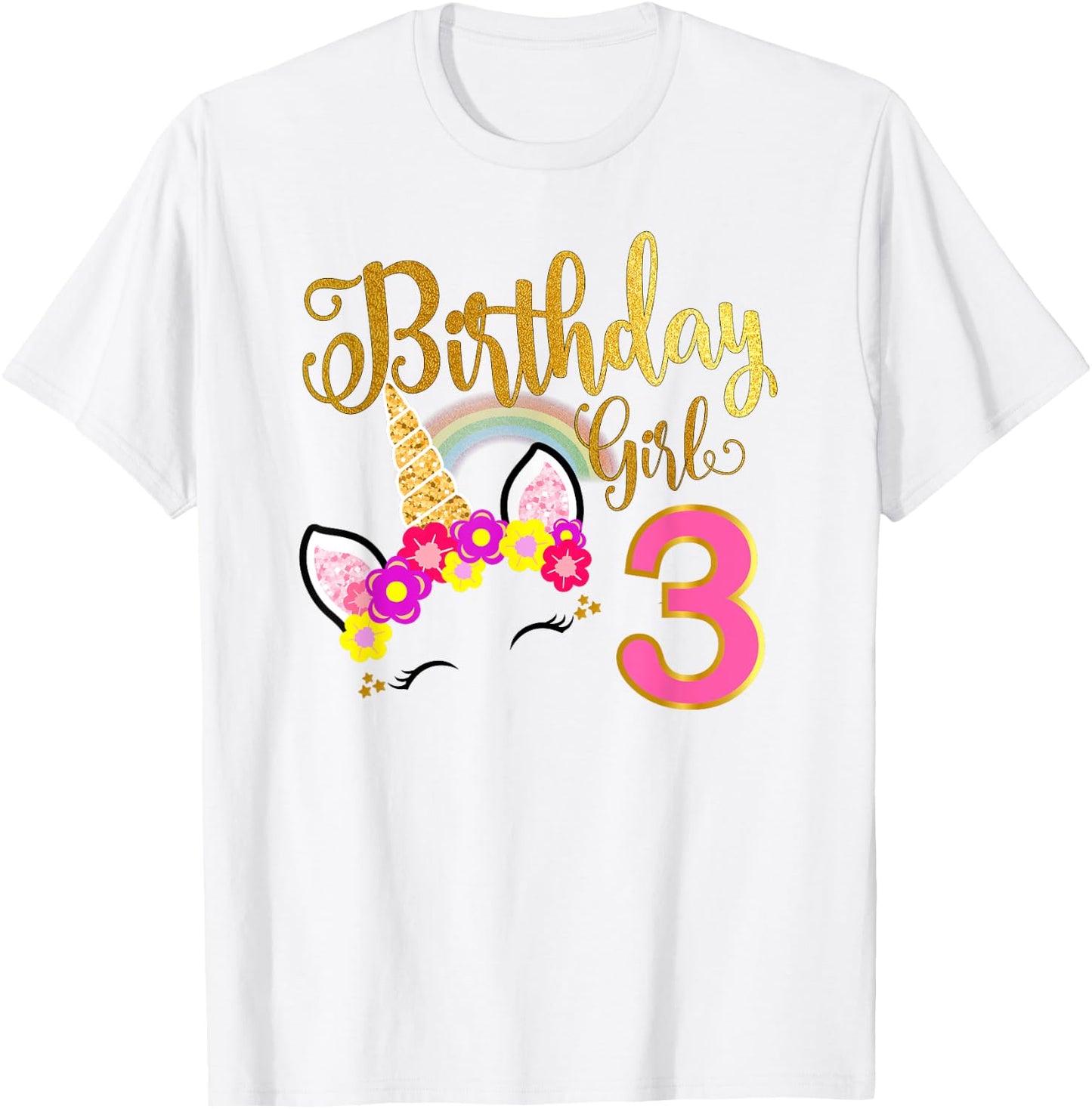 I'm 3rd the Birthday for Girl Unicorn 3 year old Birthday T-Shirt - T-Shirt | White