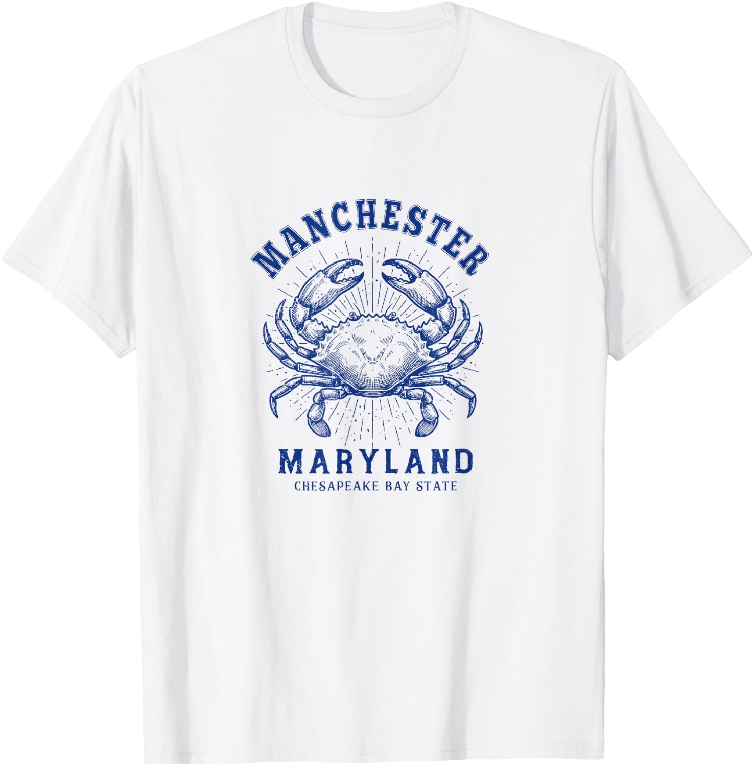 Maryland Blue Crab Coastal Manchester MD Design T-Shirt - T-Shirt | White