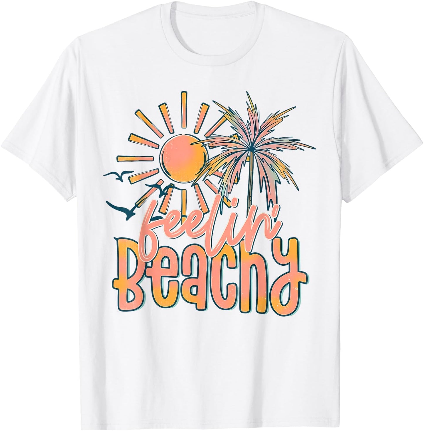 Retro Feeling Beachy Tropical Sunset Summer Vacation Trip T-Shirt - T-Shirt | White