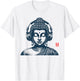 Vintage Retro Buddha with Headphones T-Shirt - T-Shirt | White