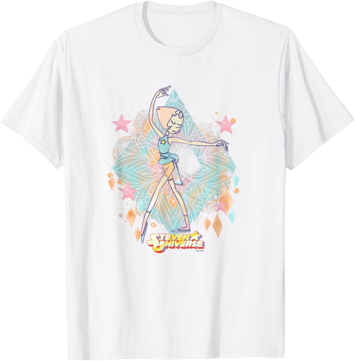 Steven Universe Pearl Sketch Watercolor Faded T-Shirt - T-Shirt | White