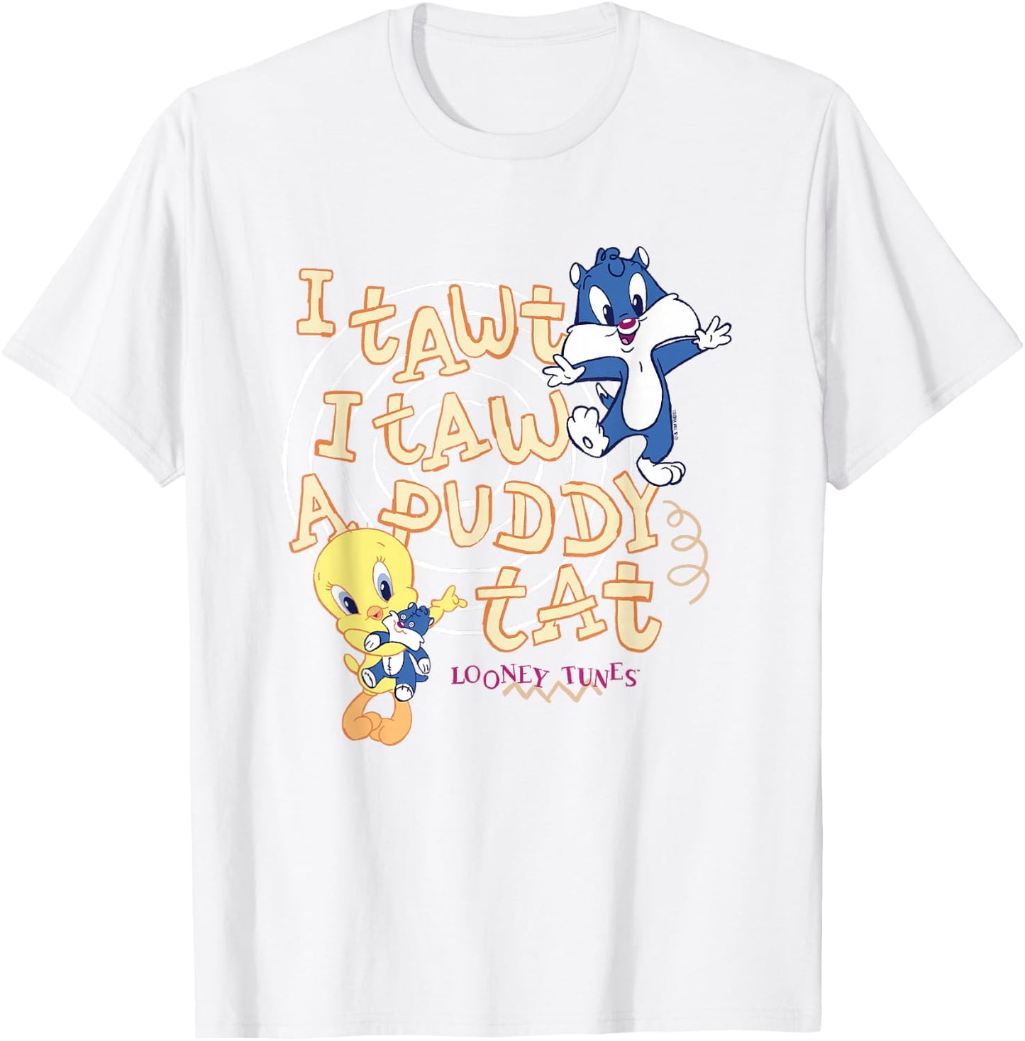 Looney Tunes I Tawt I TAW A Puddy Tat Baby Tweety Sylvester T-Shirt - T-Shirt | White