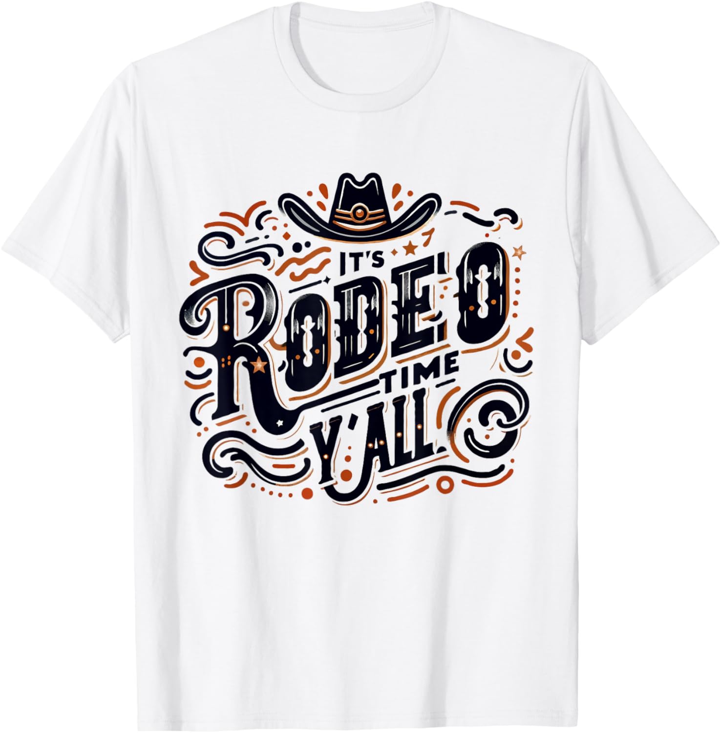 It's Rodeo Time Y'all Cute Rodeo Time Cowgirl Cowboy T-Shirt - T-Shirt | White