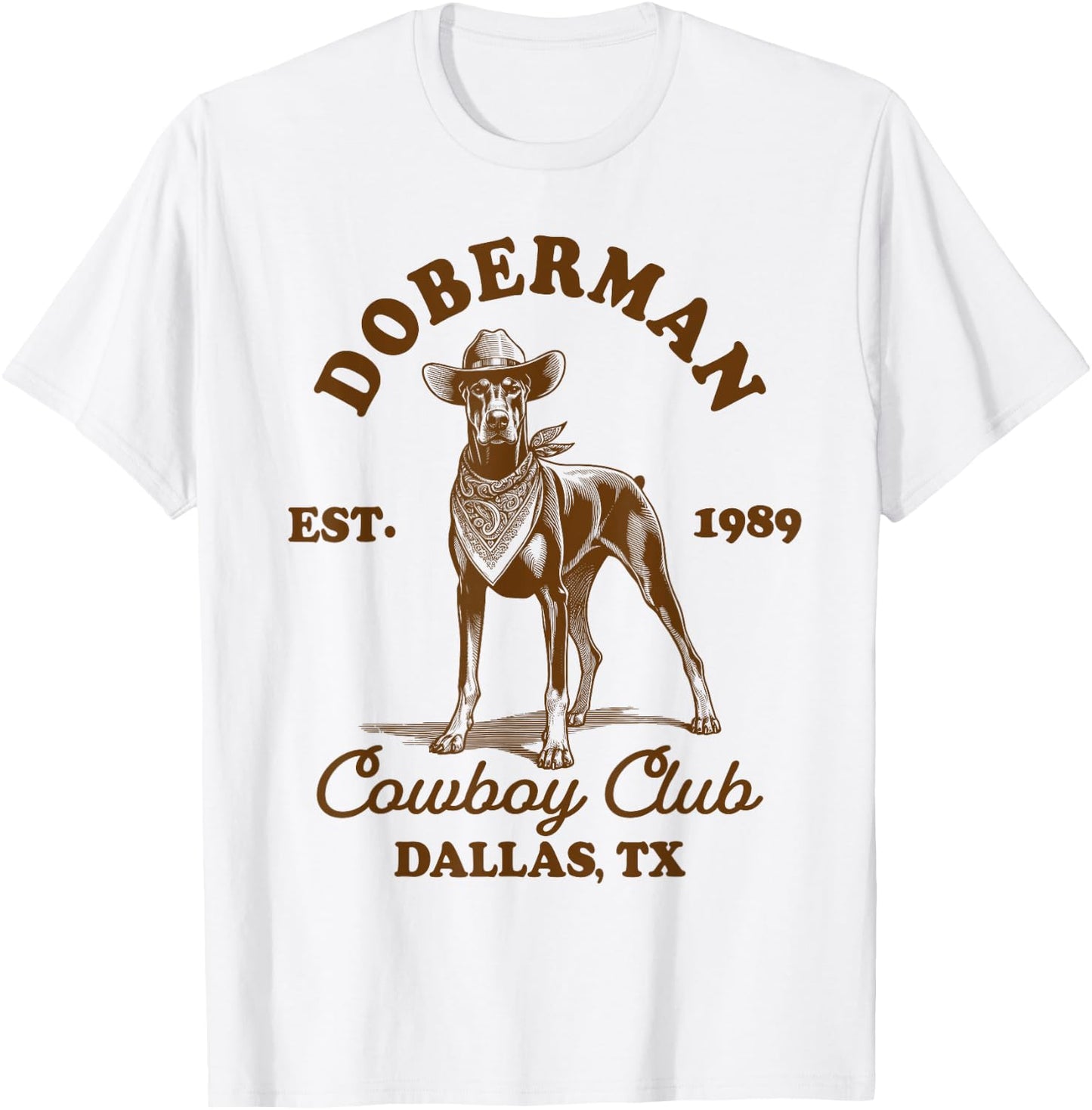 Doberman Lover Doberman Mom Western Doberman Cowboys Club T-Shirt - T-Shirt | White