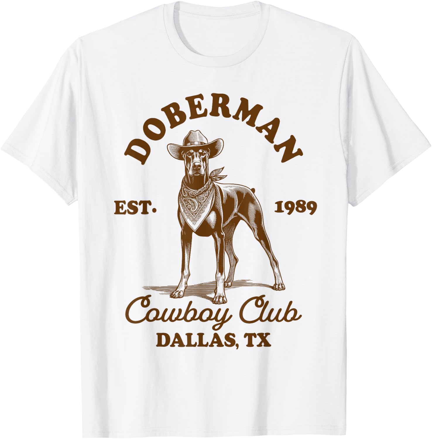 Doberman Lover Doberman Mom Western Doberman Cowboys Club T-Shirt - T-Shirt | White