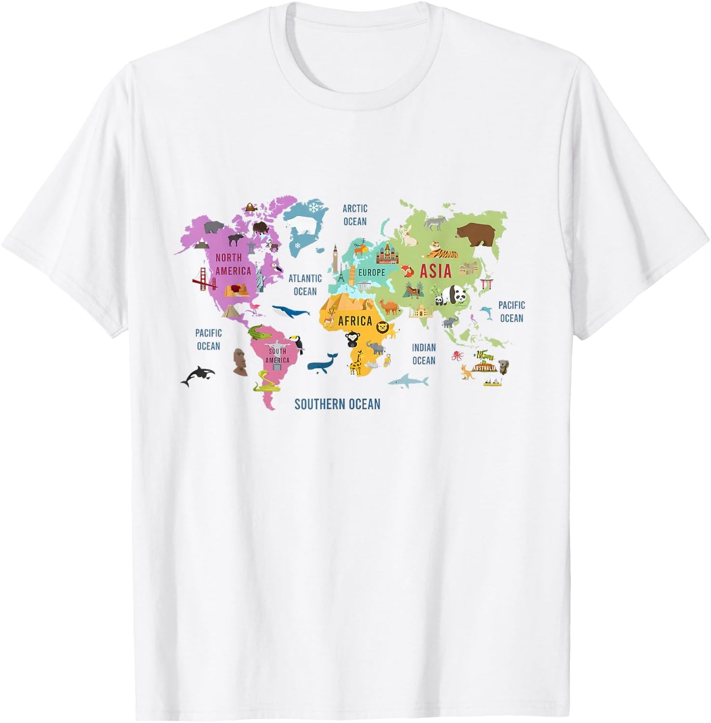 Countries Flags Girls, World maps Kids, World maps Boys. T-Shirt - T-Shirt | White