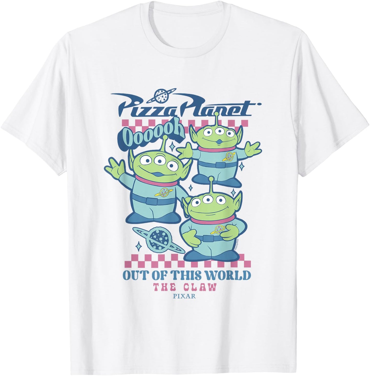 Disney Pixar Toy Story Pizza Planet Aliens The Claw Retro T-Shirt - T-Shirt | White