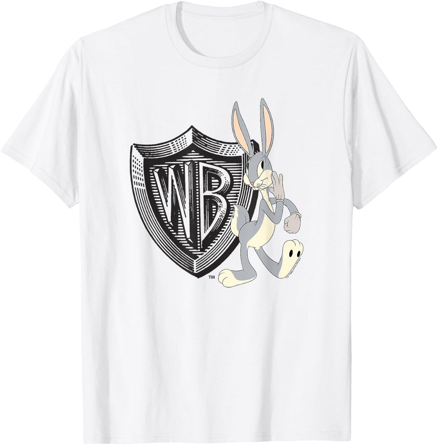 WB100 Looney Tunes Bugs Bunny Vintage Warner Bros. Logo T-Shirt - T-Shirt | White