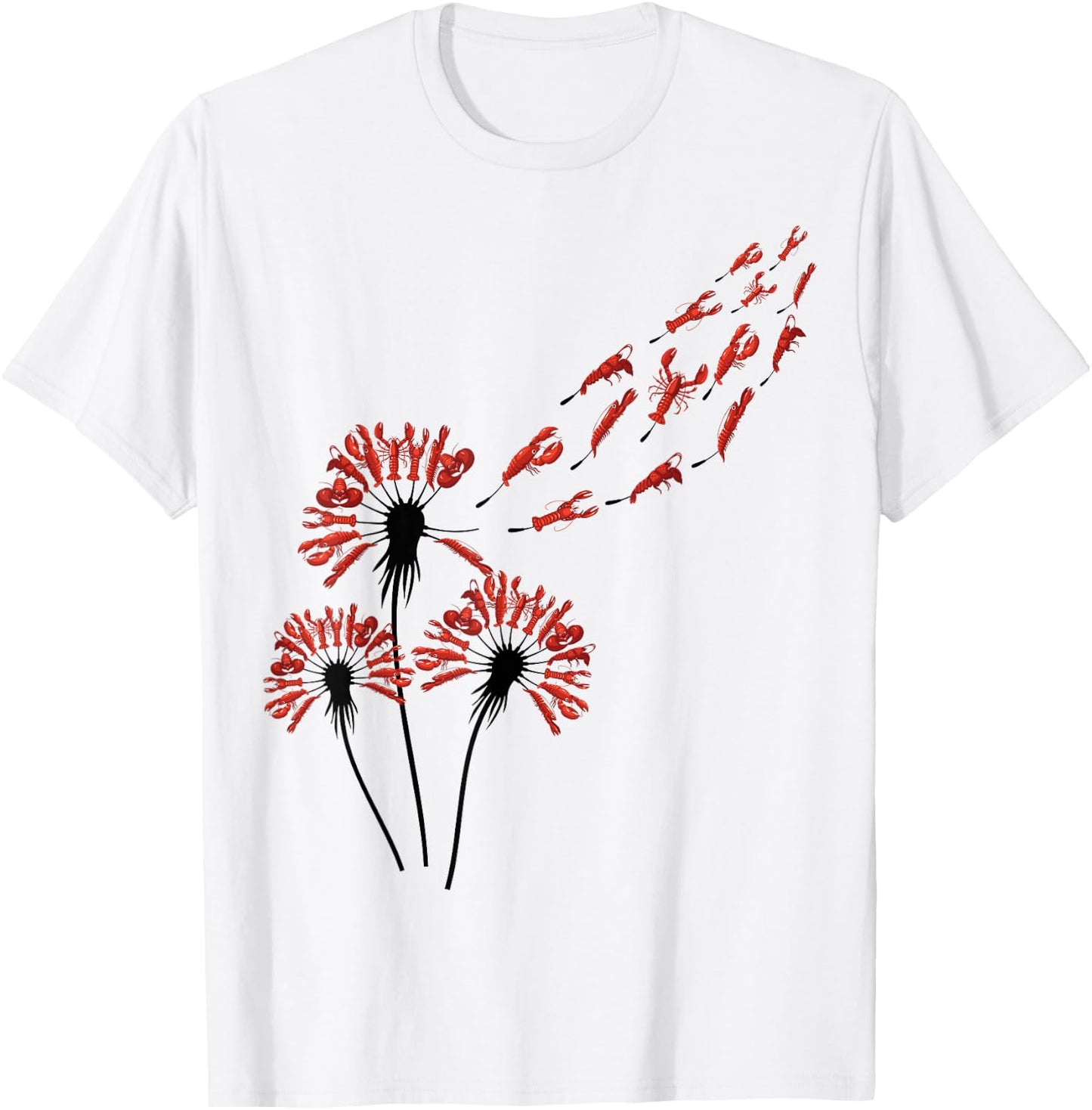 Flower Dandelion Lobsters Shirt for Lobster Lover | Lobster T-Shirt - T-Shirt | White