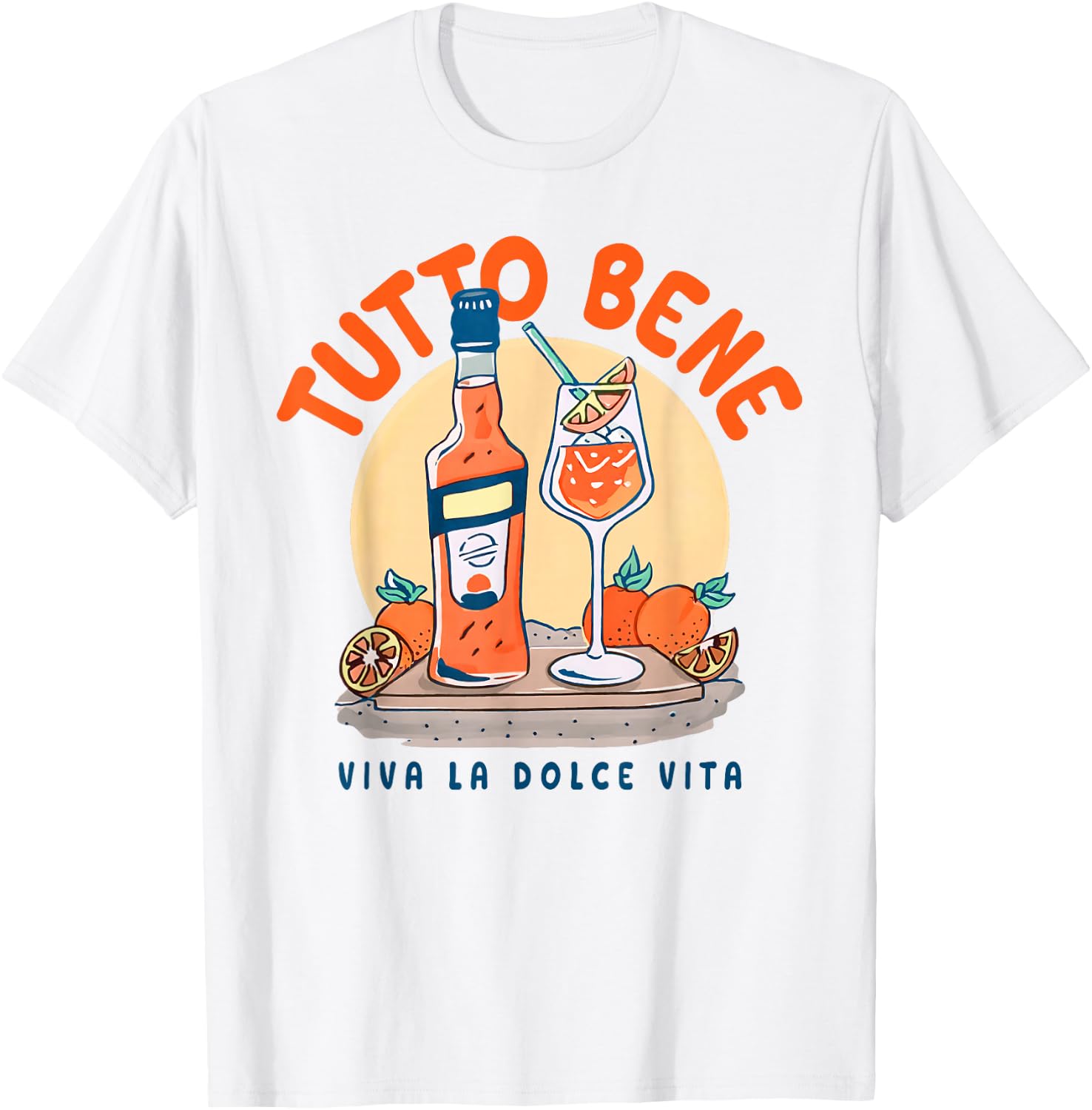 TUTTO BENE X VIVA LA DOLCE VITA APEROLIES SPRITZ CLUB , White T-Shirt - T-Shirt | White