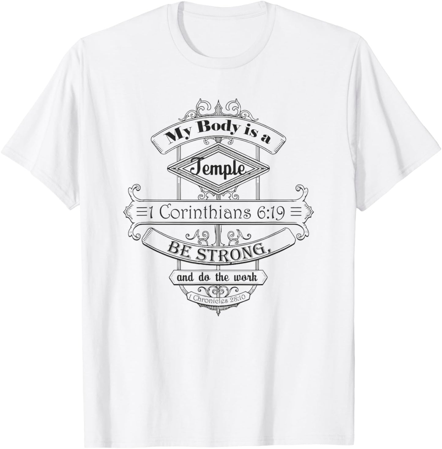 My Body is a Temple workout Inspirational Christian T-Shirt - T-Shirt | White