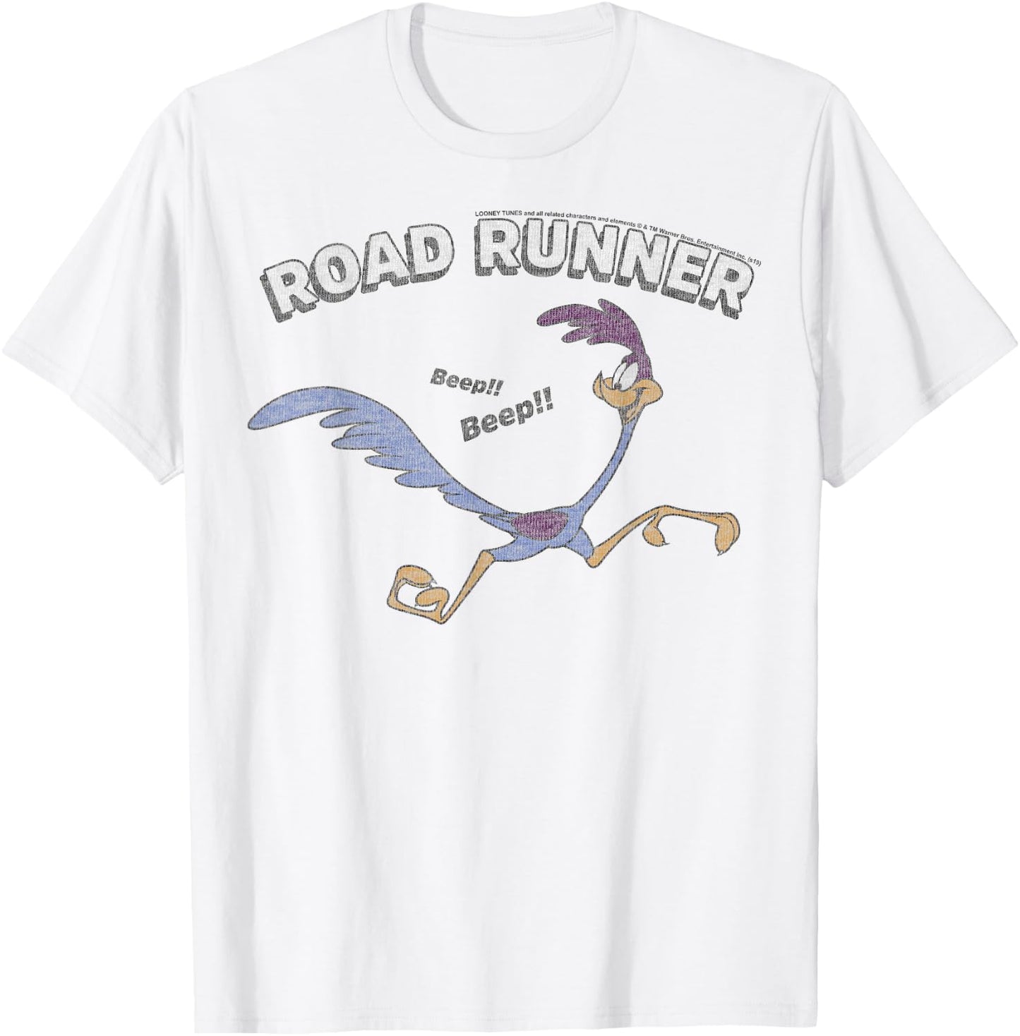 Looney Tunes Road Runner Distressed Portrait Small T-Shirt - T-Shirt | White