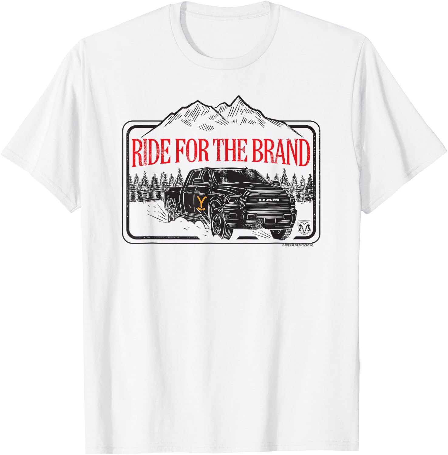 Yellowstone x Ram Trucks Ride , gray T-Shirt - T-Shirt | White