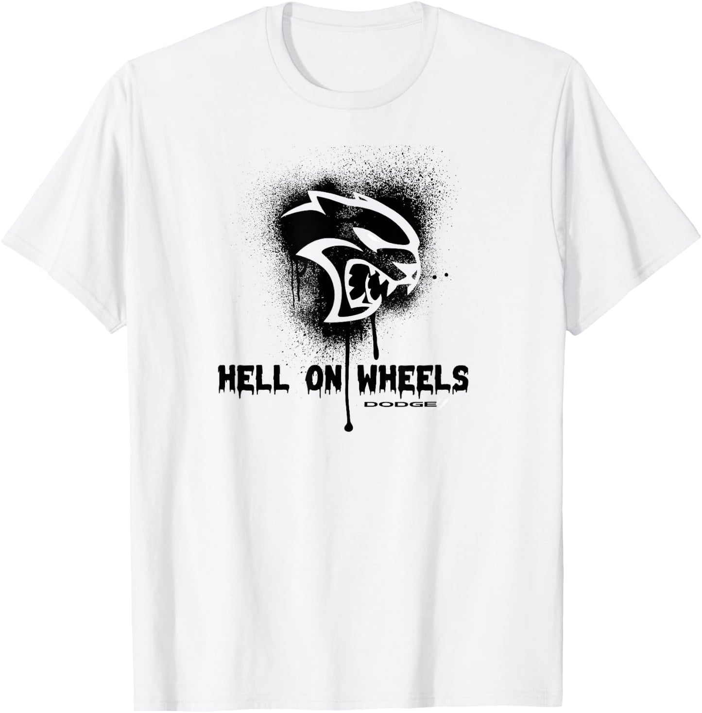 Dodge Hellcat with German Text "Die Hölle auf Räder, gray T-Shirt - T-Shirt | White