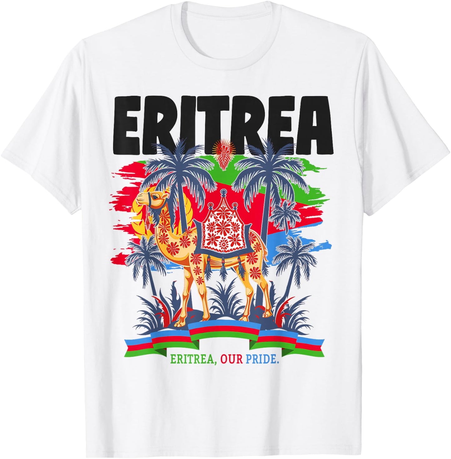 Eritrean Flag Outfit Ideas for Children & Camel Eritrean Flag T-Shirt - T-Shirt | White
