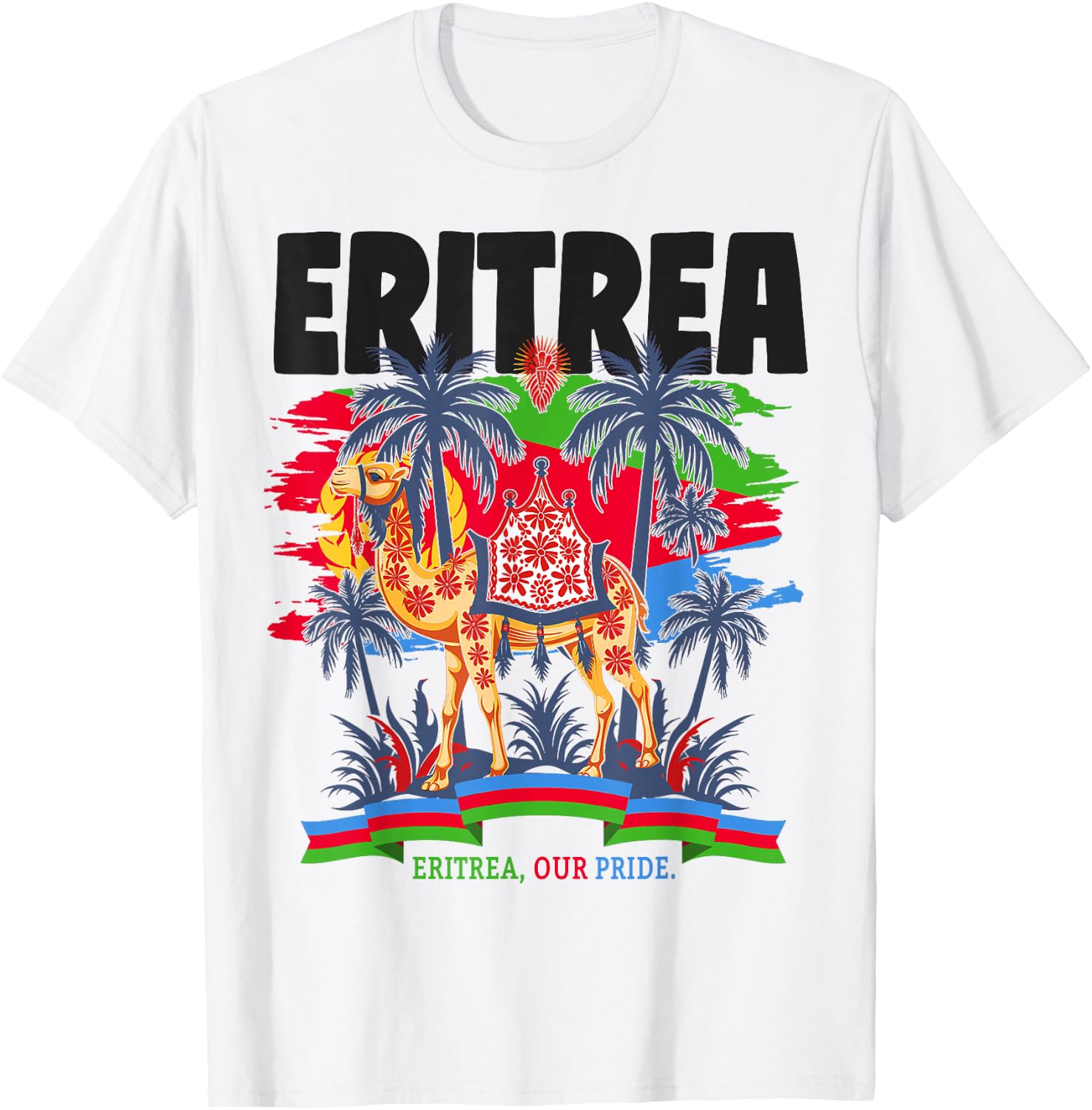 Eritrean Flag Outfit Ideas for Children & Camel Eritrean Flag T-Shirt - T-Shirt | White