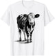 Cow Animal Print Motif Drawing Artwork Cow , White T-Shirt - T-Shirt | White
