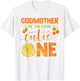 Godmother of the Little Cutie Baby Shower Orange 1st Bday T-Shirt - T-Shirt | White