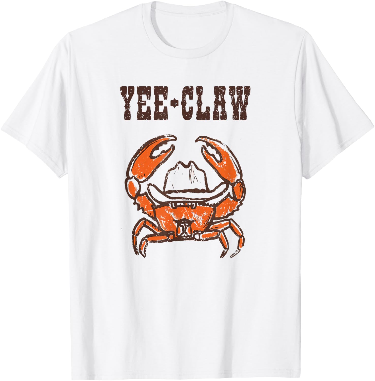 Yee-Claw Funny Southern Western Cowboy Crab Meme T-Shirt - T-Shirt | White