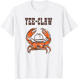 Yee-Claw Funny Southern Western Cowboy Crab Meme T-Shirt - T-Shirt | White