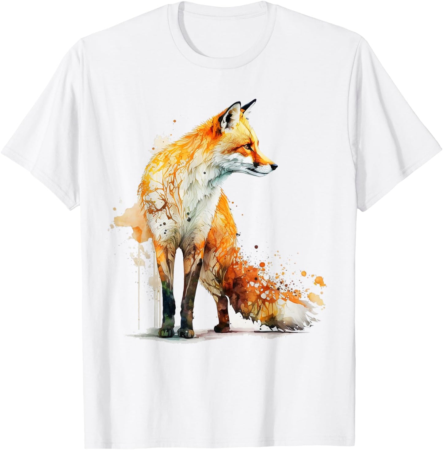 Fox Art Tierliebhaber Motiv Tierdruck Fuchs T-Shirt - T-Shirt | White