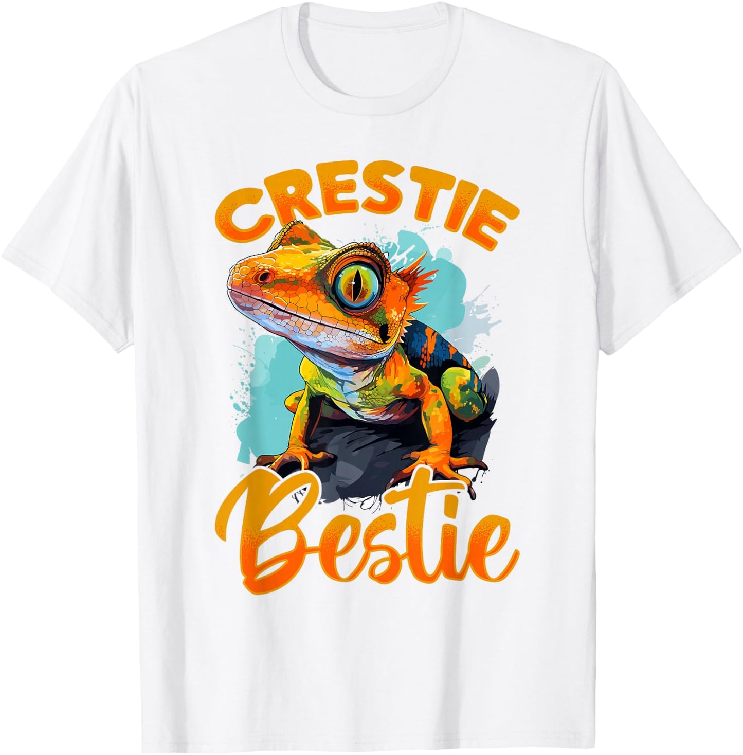 Crested Gecko Reptile - Crestie Bestie T-Shirt - T-Shirt | White