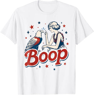 Vintage Cute 4th of July Funny Boop Eagle Patriotic Merica T-Shirt - T-Shirt | White
