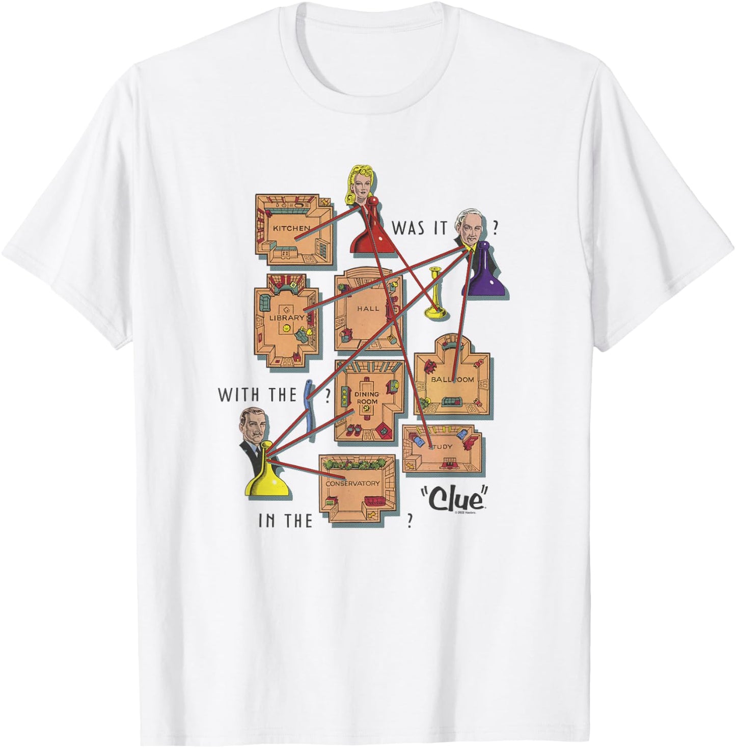 Clue Mystery Gameboard Poster T-Shirt - T-Shirt | White